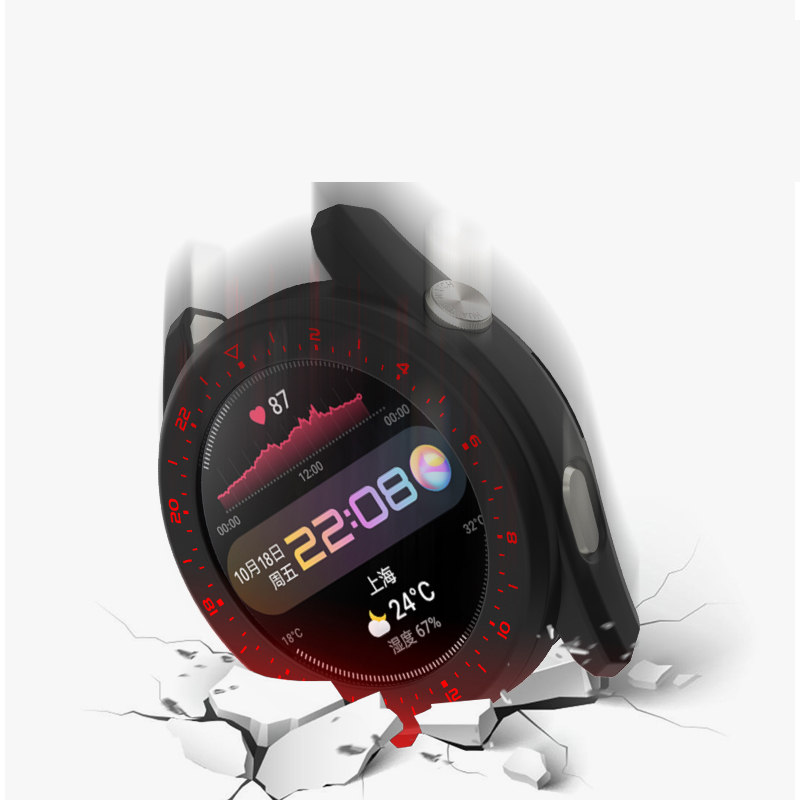 Silicone Ốp Bằng Silicon Có Vòng Nhẫn Dành Cho huawei watch gt 3 gt2 pro magic 2 gt3 46mm