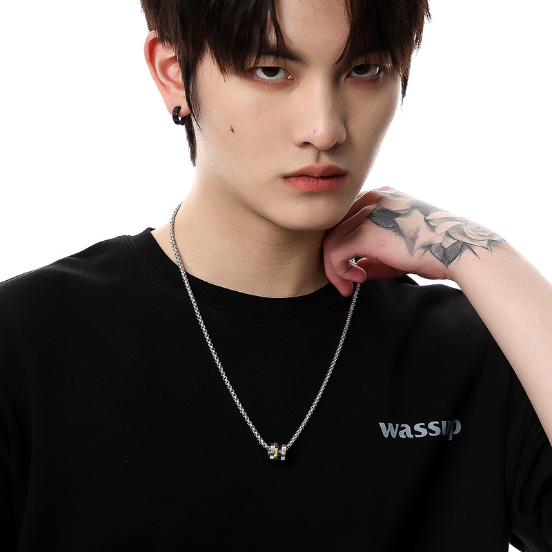 Dây Chuyền Thép Titan Cao Cấp Mặt Hình Thắt Lưng Nhỏ Cá Tính Thời Trang Đường Phố Cho Nam