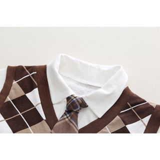 Set Áo Thun POLO Tay Ngắn Và Chân Váy Ngắn Họa Tiết Caro Dễ Thương Cho Bé Gái 1-7 Tuổi