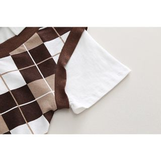 Set Áo Thun POLO Tay Ngắn Và Chân Váy Ngắn Họa Tiết Caro Dễ Thương Cho Bé Gái 1-7 Tuổi