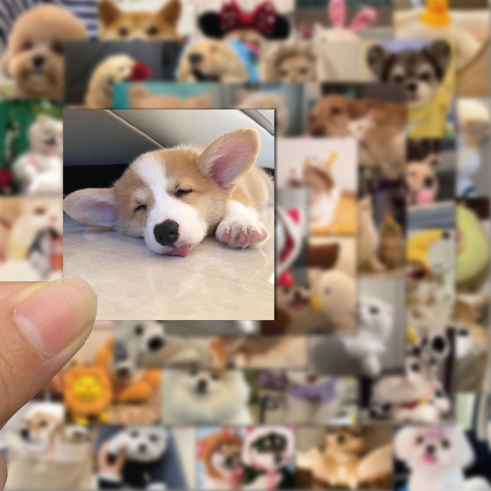 Bộ 52 Miếng Dán Trang Trí laptop / Mũ Bảo Hiểm / Mũ Bảo Hiểm Hình Chó / Mèo graffiti Dễ Thương Chống Thấm Nước