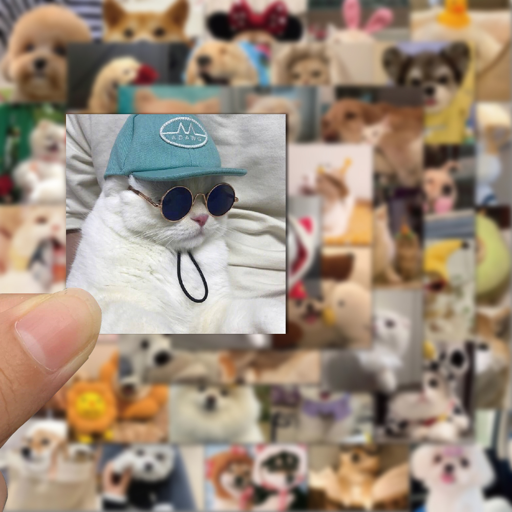 Bộ 52 Miếng Dán Trang Trí laptop / Mũ Bảo Hiểm / Mũ Bảo Hiểm Hình Chó / Mèo graffiti Dễ Thương Chống Thấm Nước