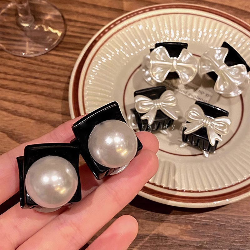 Kẹp Tóc Hình Nơ Đen Thời Trang Hàn Quốc Dành Cho Nữ