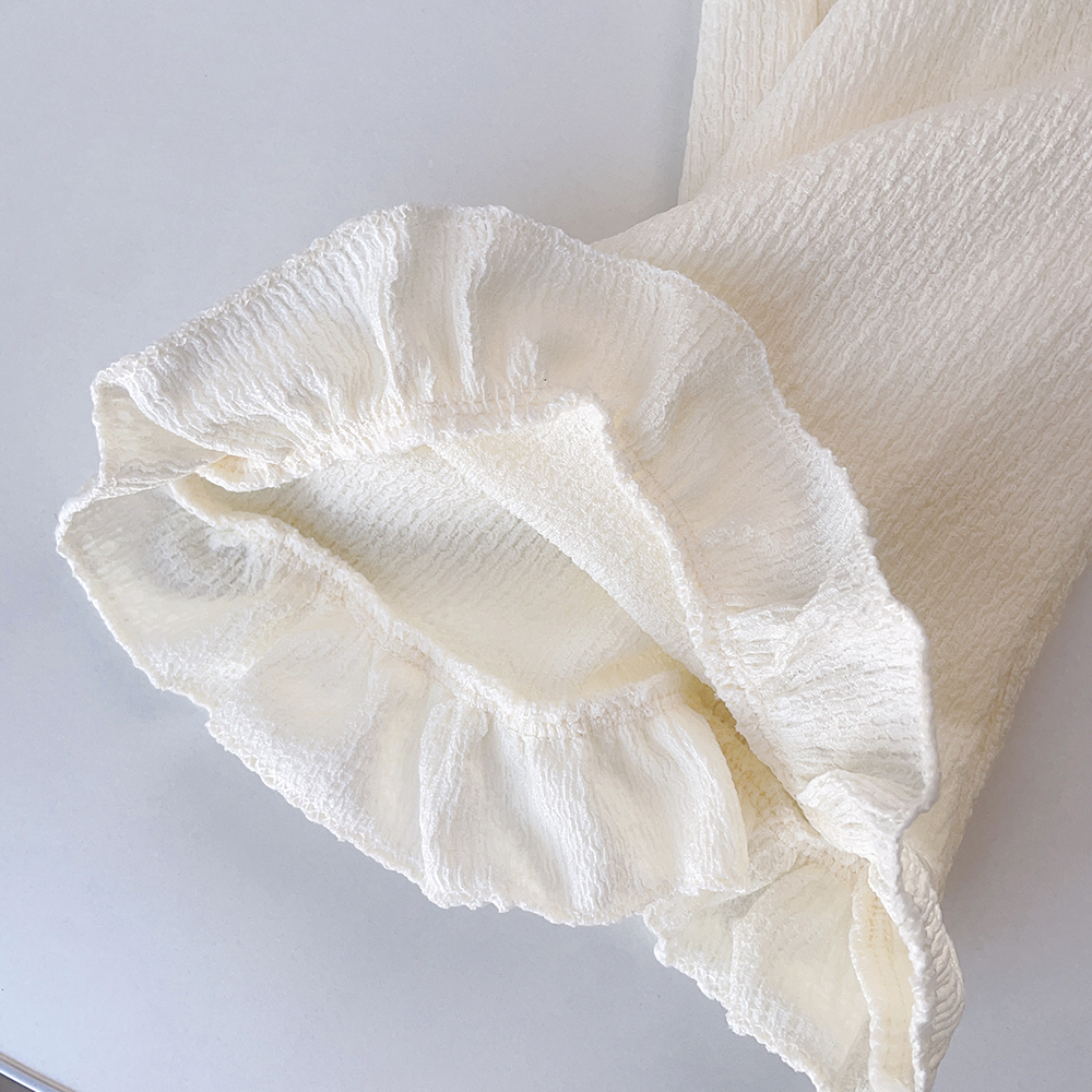 BEAR LEADER Set Áo Sơ Mi Kẻ Sọc Xanh Lá + Quần Dài Ống Loe Thời Trang Hàn Quốc Mới 2023 Cho Bé Gái