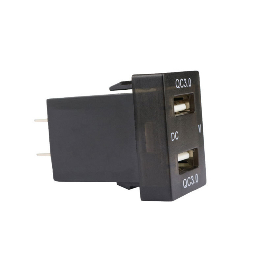 Tẩu Sạc Hai Cổng USB QC3.0 12V-24V Có Đèn LED Hiển Thị Vôn Kế Cho Xe Hơi Toyota