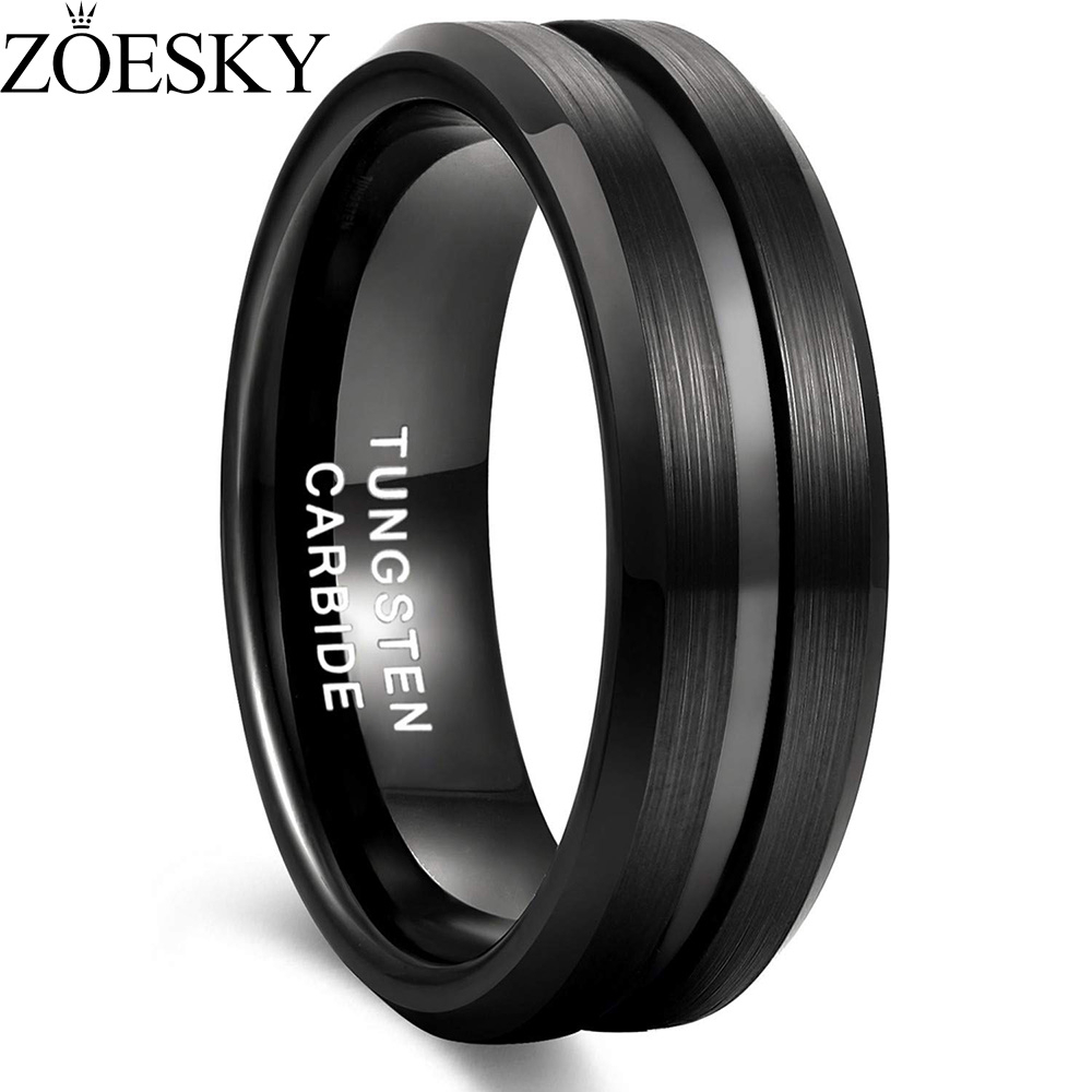 Zoesky Nhẫn Cưới Bạc 8mm Kích Thước 6-14.5