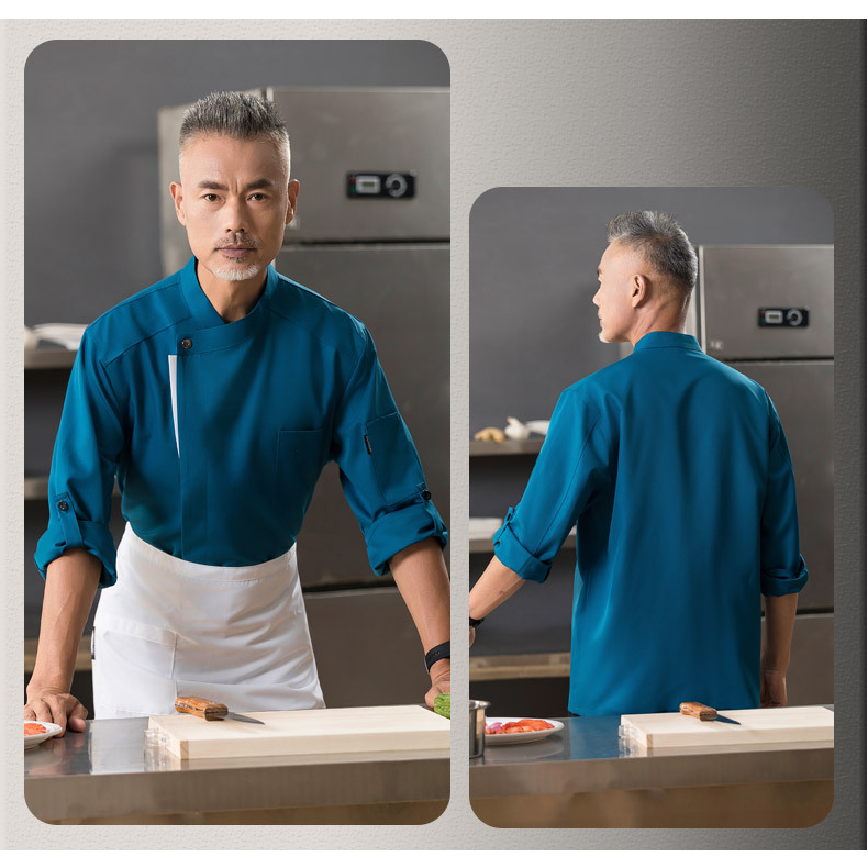 Đồng Phục Đầu Bếp Dài Tay Cao Cấp Màu Đen