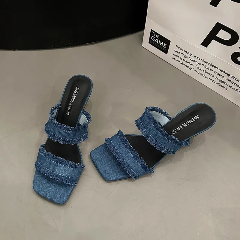 Sandal Cao Gót Mũi Vuông Thiết Kế Mới 2023 Cao Cấp Thời Trang