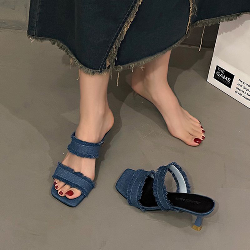 Sandal Cao Gót Mũi Vuông Thiết Kế Mới 2023 Cao Cấp Thời Trang