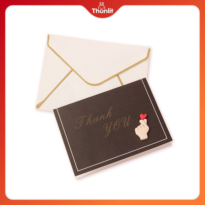 🎁Thunlit Quà🎁Thiệp Chúc Mừng Sinh Nhật 3D Sáng Tạo Kèm Phong Bì Và Thẻ Chữ Thank You