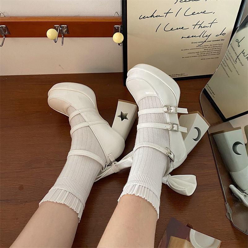 Giày Cao Gót Bằng Da Cao Cấp Phong Cách Mary Jane Thời Trang Mùa Hè 2023 ISS1105