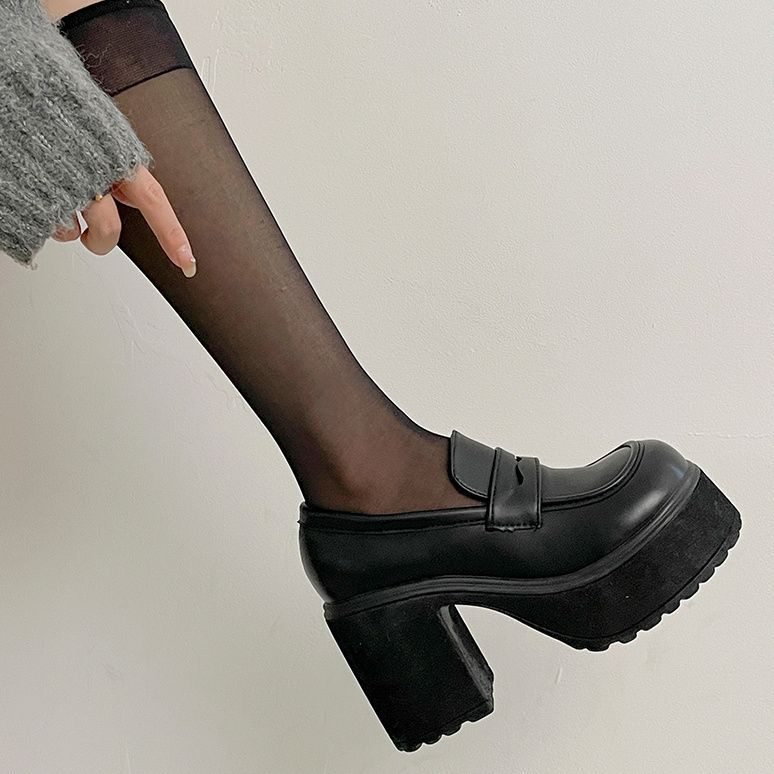 Giày Cao Gót 9.5cm Chất Liệu Da Phong Cách Thời Trang Lolita Nhật Bản ISS1106