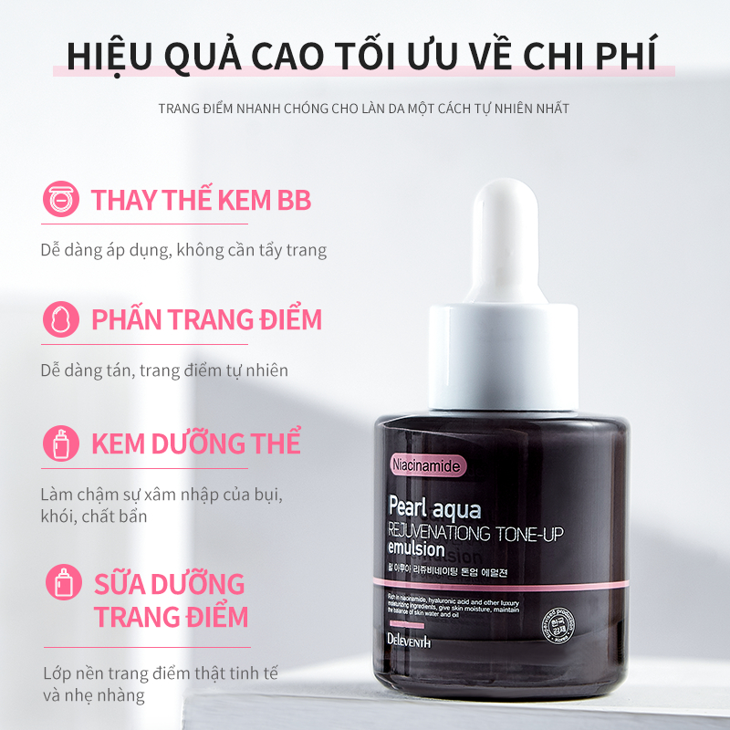 Kem lót nâng tông DELEVENTH thủy phân glycyrrhiza glabra dưỡng trắng/ cấp ẩm/ se khít lỗ chân lông trẻ hóa làn da 30ml