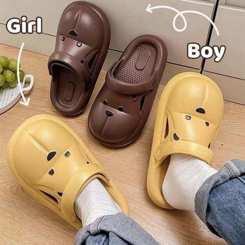 PunkyRabbit Sandal Unisex Thoải Mái Đế Dày Thun Thoáng Khí Không Trượt Hấp Thụ Sốc Kín Mũi Giày