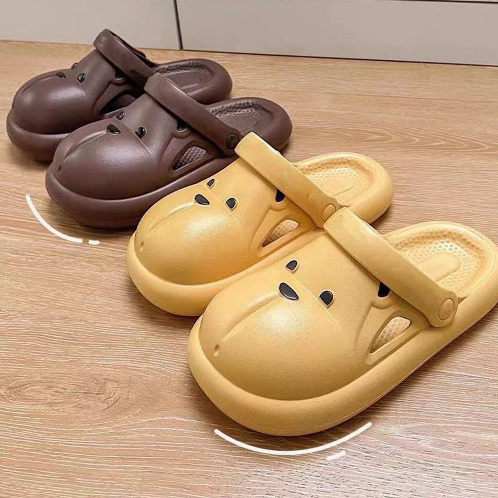 PunkyRabbit Sandal Unisex Thoải Mái Đế Dày Thun Thoáng Khí Không Trượt Hấp Thụ Sốc Kín Mũi Giày