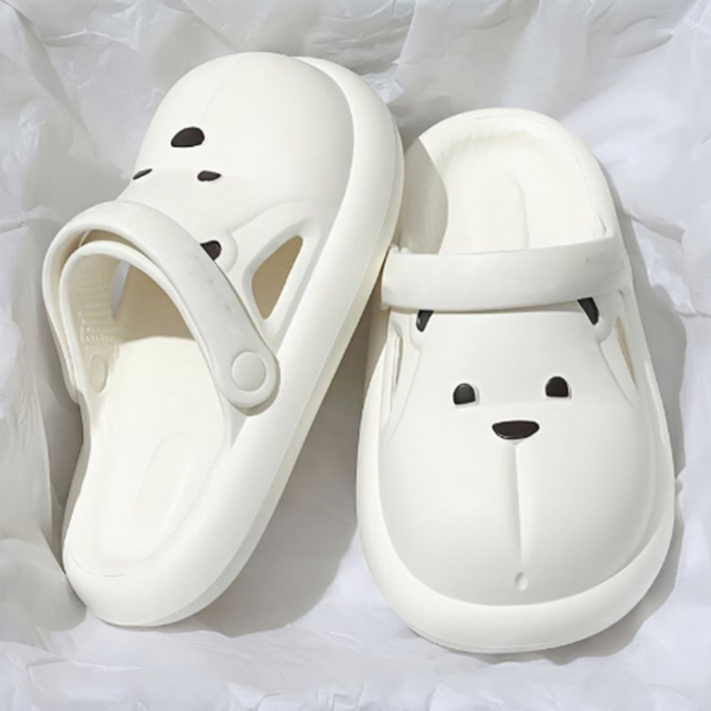 PunkyRabbit Sandal Unisex Thoải Mái Đế Dày Thun Thoáng Khí Không Trượt Hấp Thụ Sốc Kín Mũi Giày