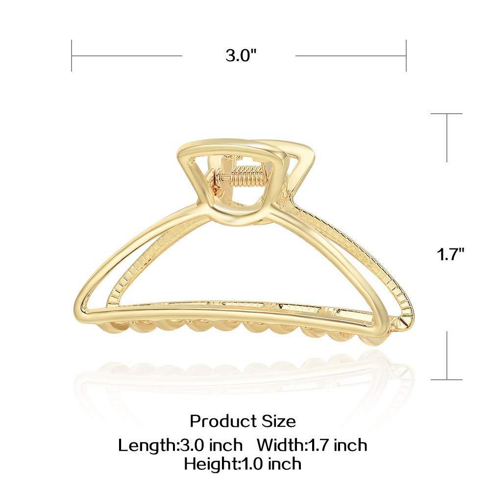 Set 4 Kẹp Tóc Kim Loại Lớn Màu Đen / Bạc / Vàng Hồng Dành Cho Nữ