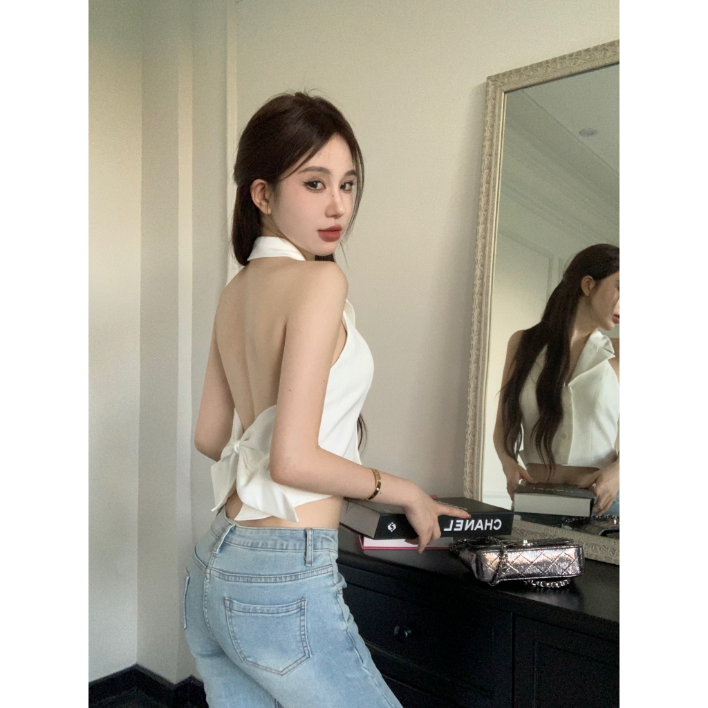 【COLORBLLIND】Áo Nữ Không Tay Cổ Chữ V Thời Trang Quyến Rũ