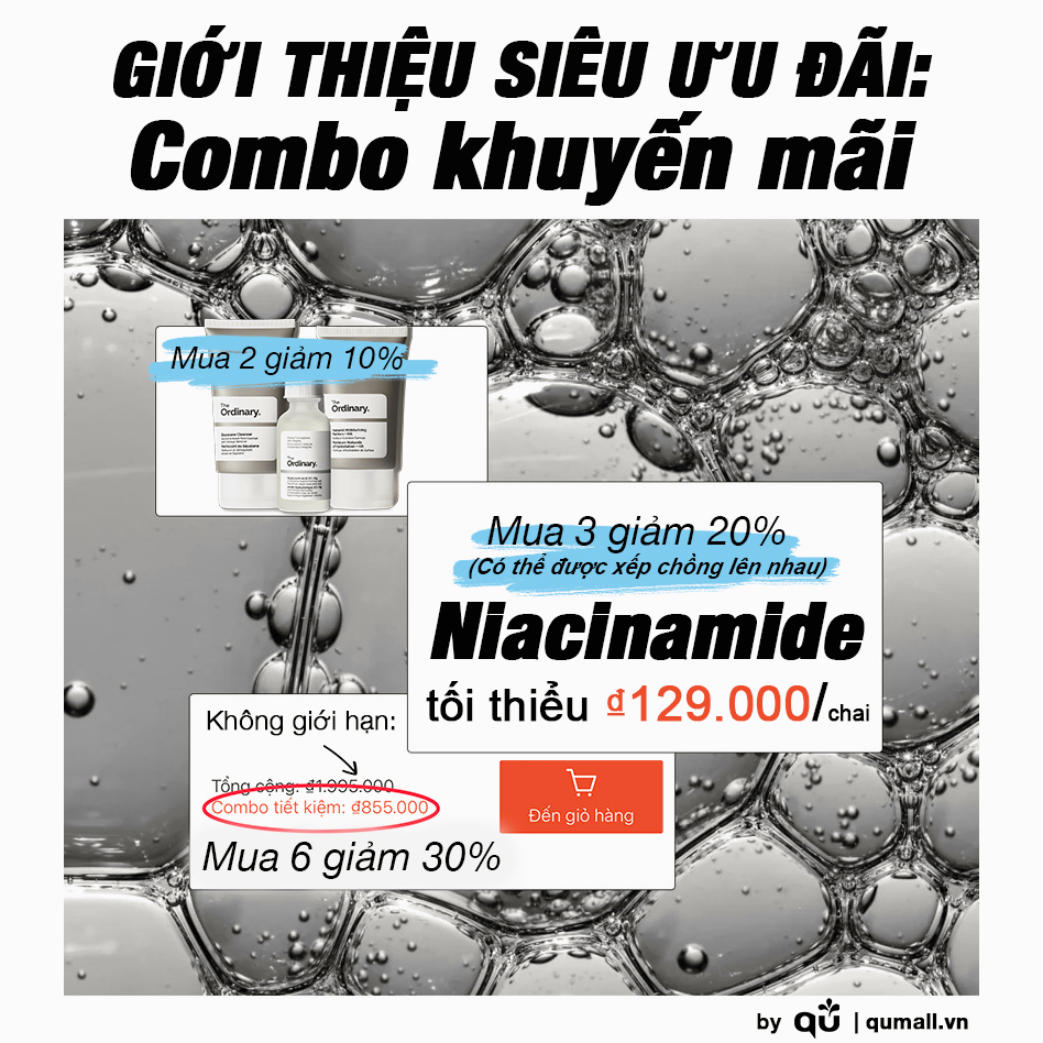 The Ordinary Bộ Mỹ Phẩm Cho Người Thức Khuya Niacinamide 10% + Zinc 1%