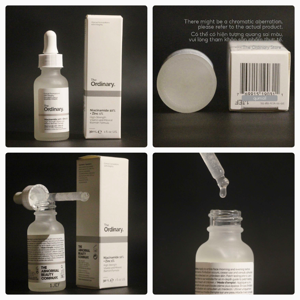 Serum The Ordinary Niacinamide 10% + Zinc 1% Giúp Cân Bằng Bã Nhờn Làm Sáng Da Thu Nhỏ Lỗ Chân Lông 30ml