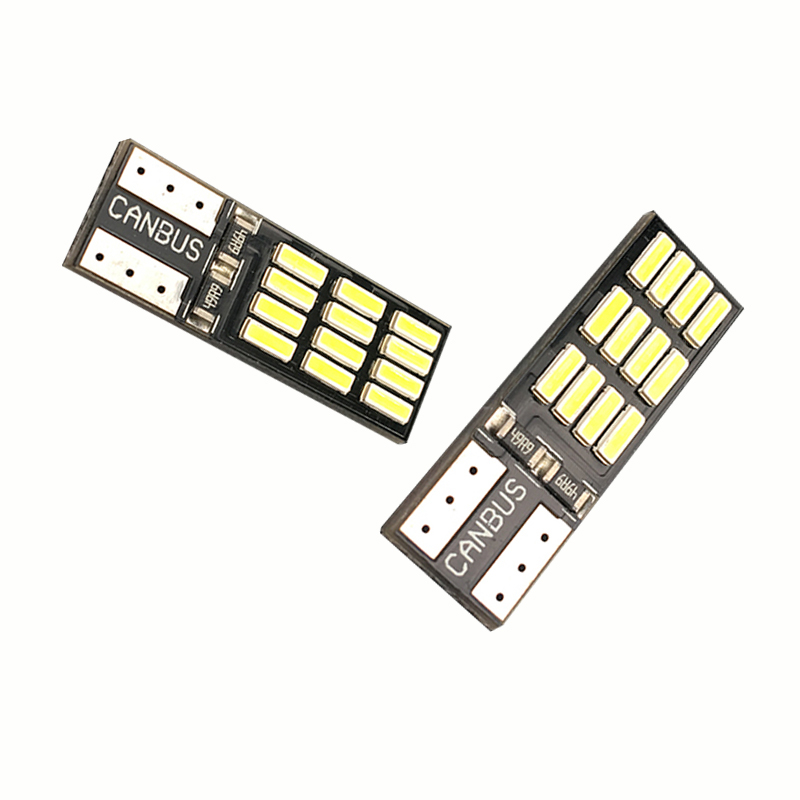 Set 2 Đèn LED T10 4014 12SMD OBC W5W 194 168 4SMD Ánh Sáng Trắng Dành Cho Ô Tô