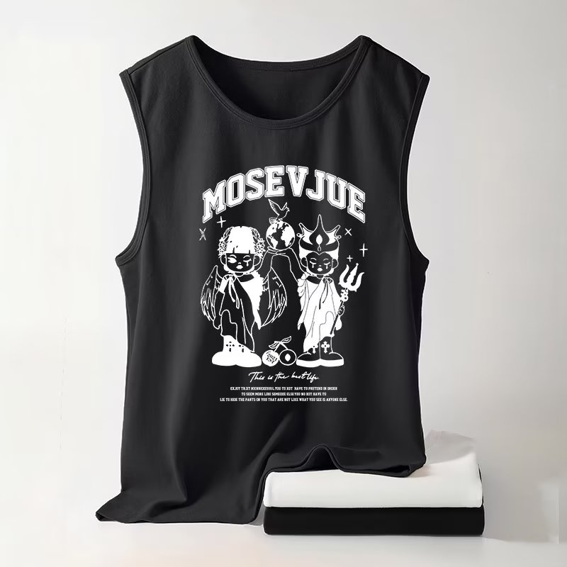 Áo Thun Sát Nách Dáng Rộng Phong Cách Hong Kong Thời Trang Mùa Hè Cho Nam