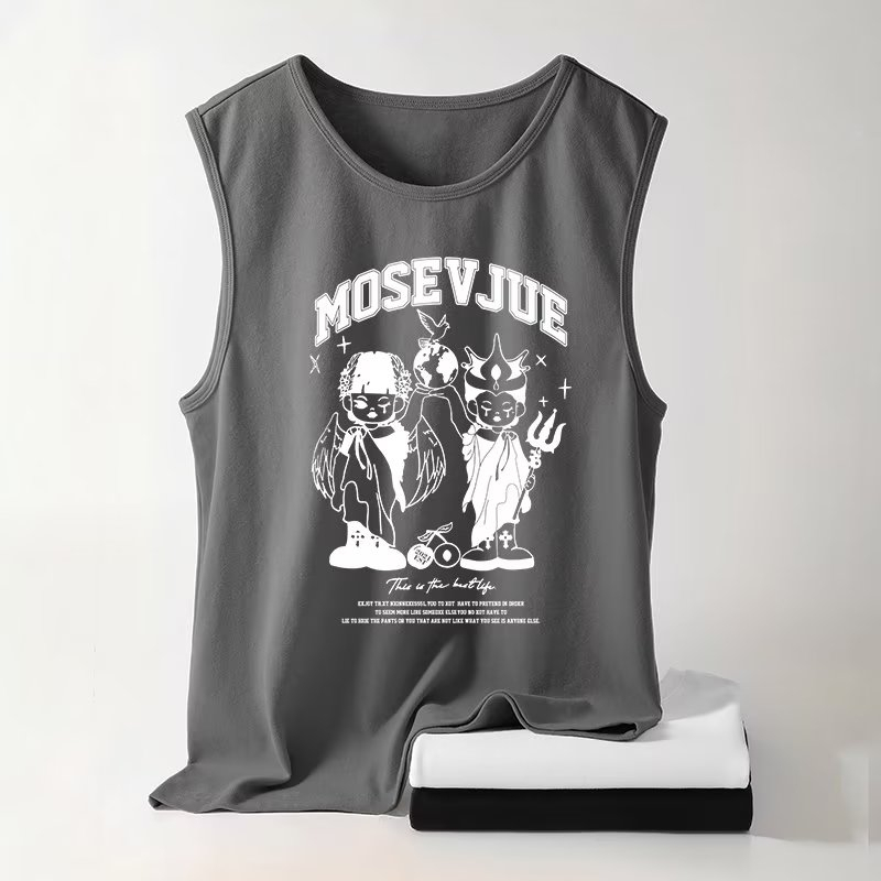 Áo Thun Sát Nách Dáng Rộng Phong Cách Hong Kong Thời Trang Mùa Hè Cho Nam