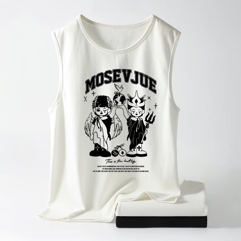 Áo Thun Sát Nách Dáng Rộng Phong Cách Hong Kong Thời Trang Mùa Hè Cho Nam