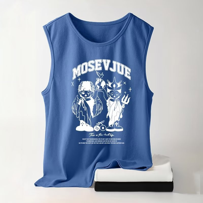 Áo Thun Sát Nách Dáng Rộng Phong Cách Hong Kong Thời Trang Mùa Hè Cho Nam