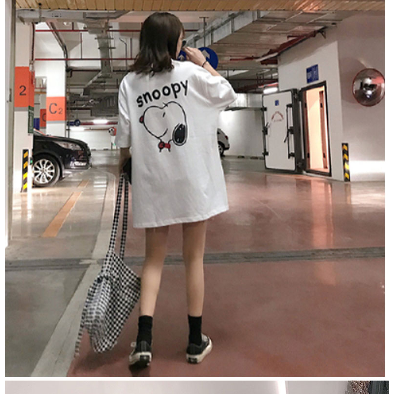 Áo Thun Dáng Rộng Tay Ngắn In Họa Tiết Hoạt Hình Thời Trang Mùa Hè 2023 Cho Nữ