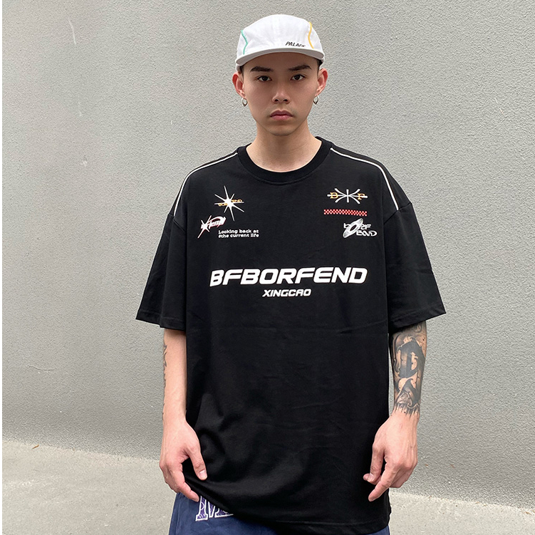 Áo Thun Tay Ngắn Dáng Rộng In Họa Tiết Phong Cách hip hop Thời Trang Mùa Hè Cho Nam