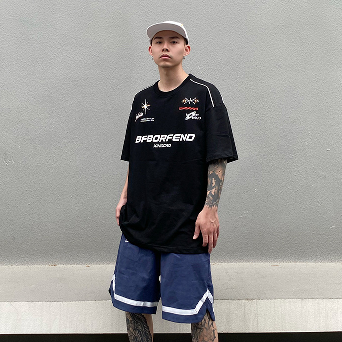 Áo Thun Tay Ngắn Dáng Rộng In Họa Tiết Phong Cách hip hop Thời Trang Mùa Hè Cho Nam