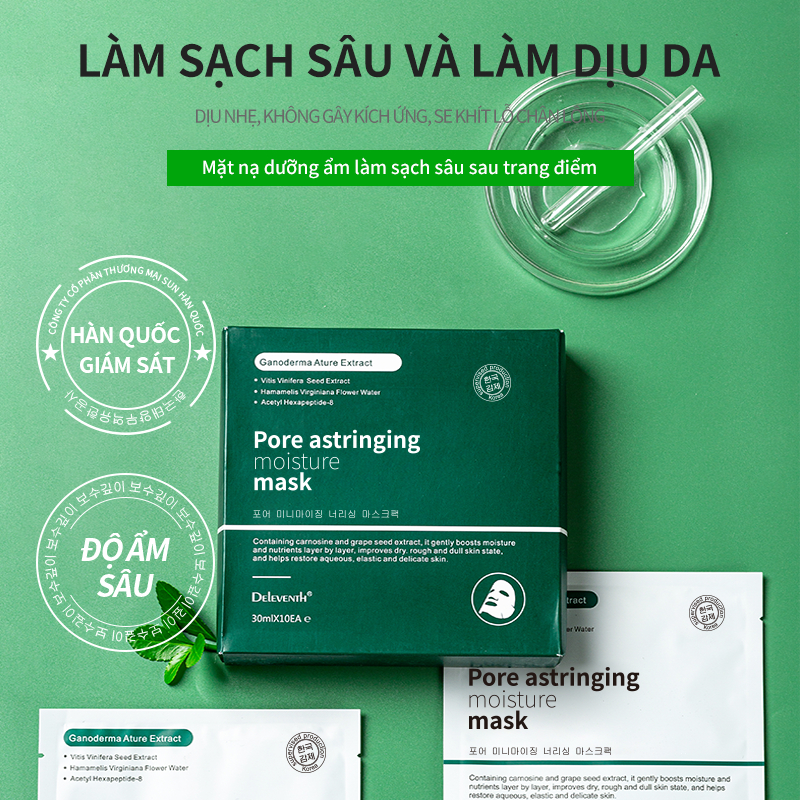 Mặt nạ DELEVENTH Hàn Quốc dưỡng ẩm làm sạch sâu hydrat hóa làm sáng màu da
