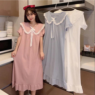 Đầm Ngủ Cotton Tay Ngắn Thoải Mái Thời Trang Mùa Hè 2023 Phong Cách Nhật Bản Dễ Thương Cho Bé Gái