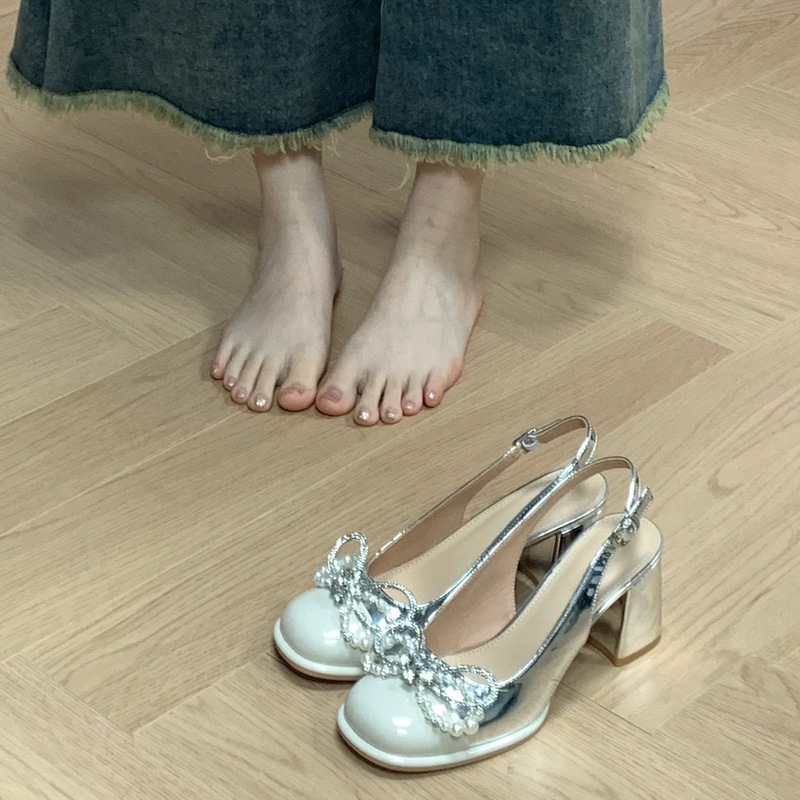 Sandal Cao Gót Thiết Kế Mới Đính Ngọc Trai Cao Cấp Thời Trang Dành Cho Mùa Hè