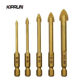 Bộ 5 mũi khoan kính / gạch men / cacbua đầu lục giác 1 / 4 "3 4 6 8 10mm