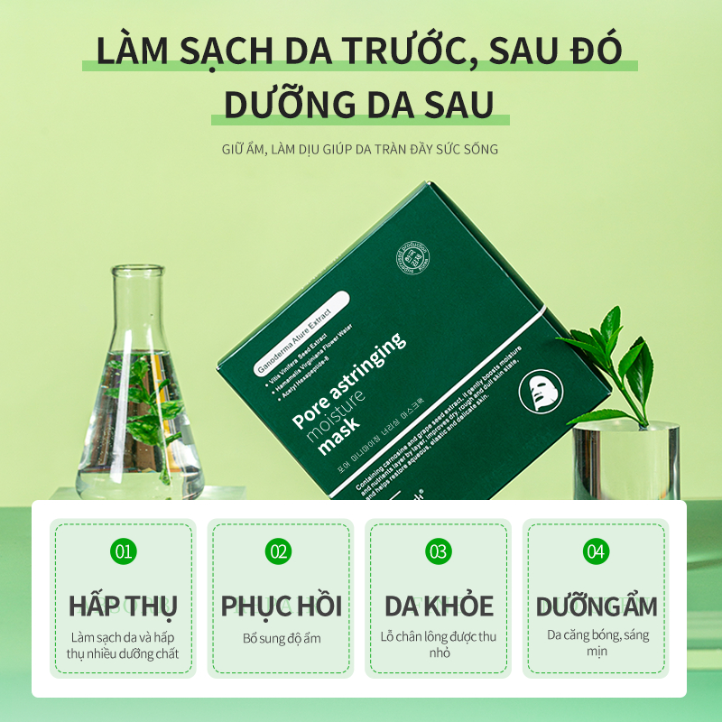 Mặt nạ DELEVENTH Hàn Quốc dưỡng ẩm làm sạch sâu hydrat hóa làm sáng màu da