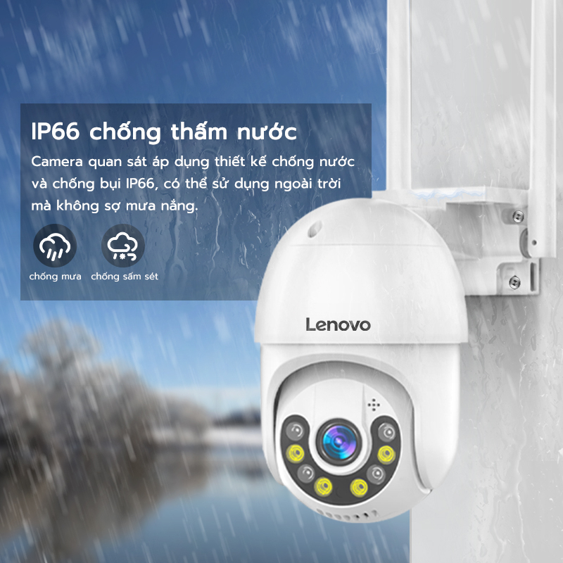 Lenovo 2K camera ngoài trời wifi 360 độ 3 0mpx camera giám sát an ninh ptz ip Dây Kết Nối Không Dây Chống Thấm Nước Thoại 2 Chiều