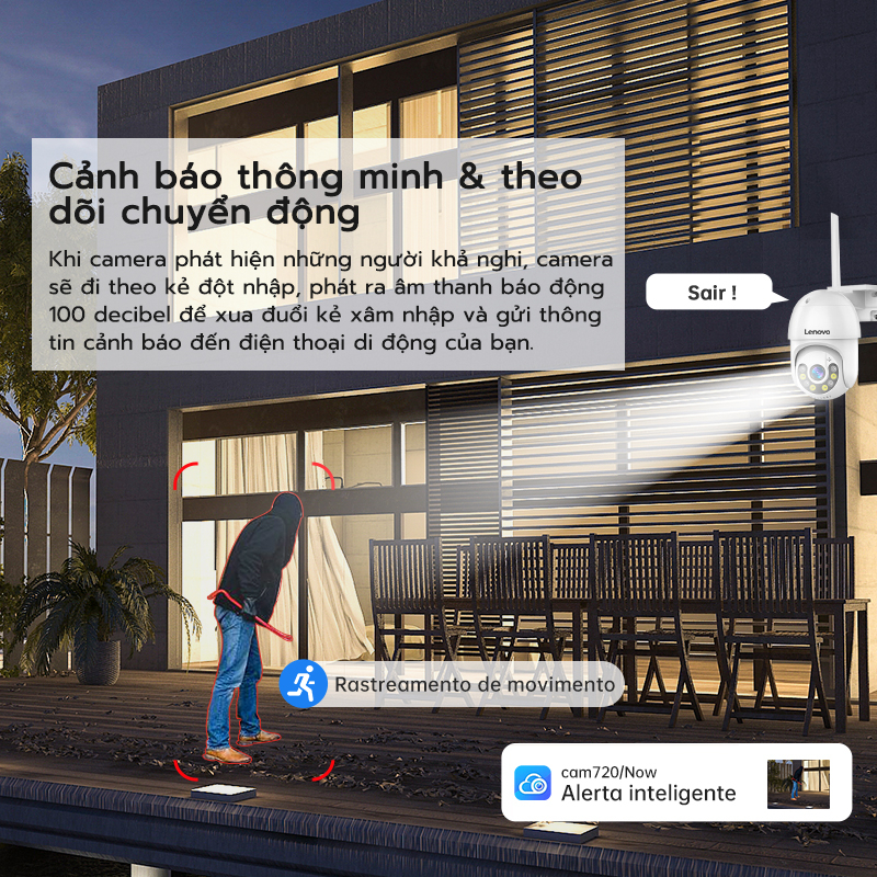 Lenovo 2K camera ngoài trời wifi 360 độ 3 0mpx camera giám sát an ninh ptz ip Dây Kết Nối Không Dây Chống Thấm Nước Thoại 2 Chiều