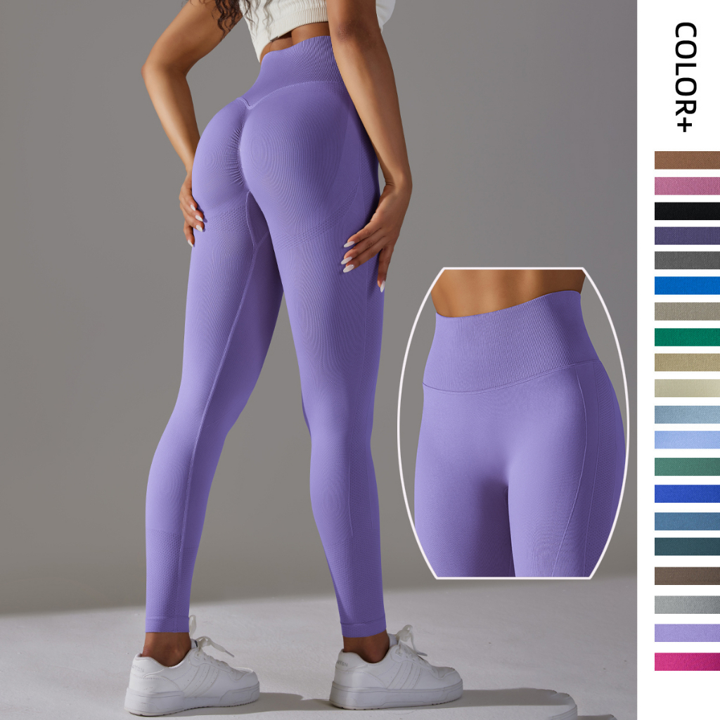 Quần Legging Thể Thao Dài Không Đường May Thấm Hút Tốt Thích Hợp Tập Yoga