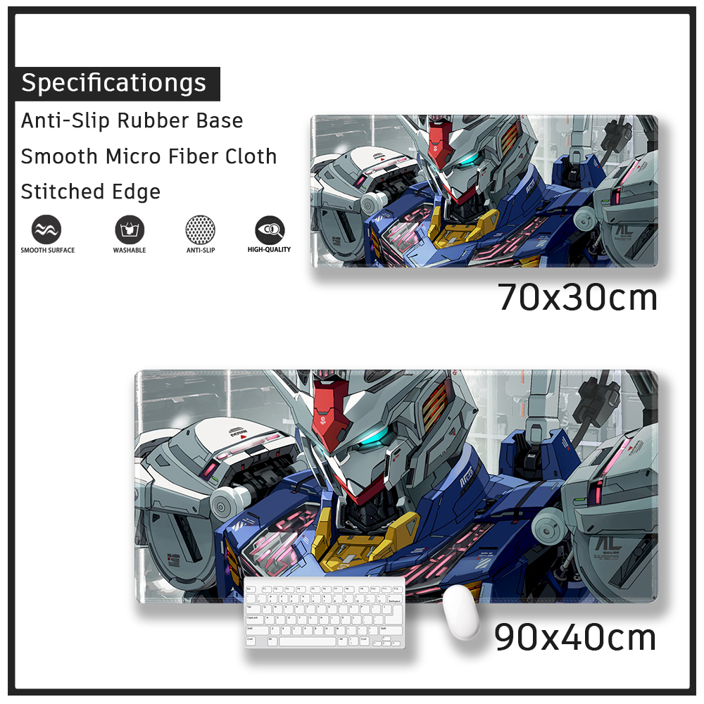 Tấm Lót Chuột Và Bàn Phím Máy Tính Bằng Cao Su Thêu Họa Tiết Gundam RX-00