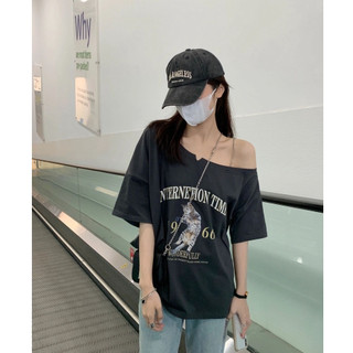 Áo trễ vai nữ One Áo Thun Trễ Vai Ngắn Tay Thời Trang Hàn Quốc áo trễ vai croptop