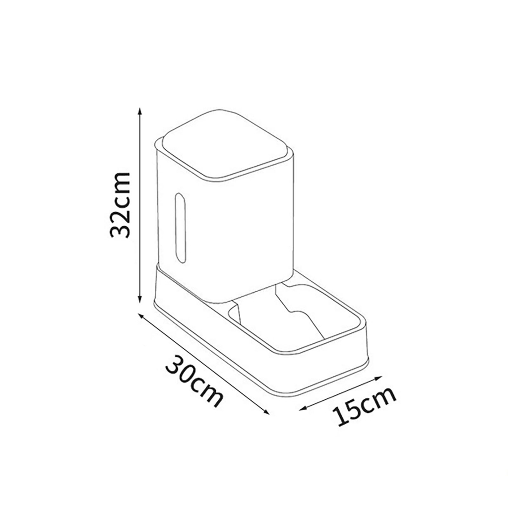 Elsabell. Bộ Khay Đựng Thức Ăn Nước Uống Tự Động Cho Chó mèo - Bình nước + Bình ăn Tự động cho thú cưng 3.5L