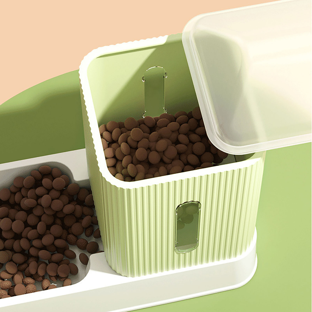 Elsabell. Bộ Khay Đựng Thức Ăn Nước Uống Tự Động Cho Chó mèo - Bình nước + Bình ăn Tự động cho thú cưng 3.5L