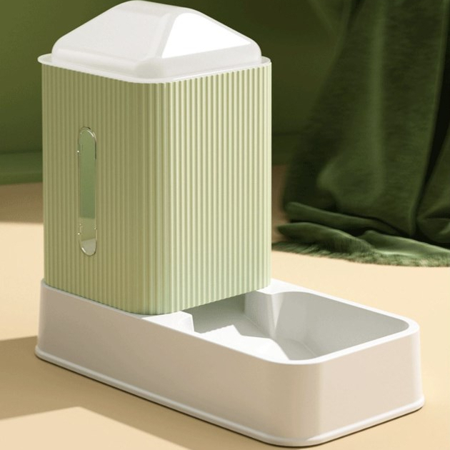 Elsabell. Bộ Khay Đựng Thức Ăn Nước Uống Tự Động Cho Chó mèo - Bình nước + Bình ăn Tự động cho thú cưng 3.5L