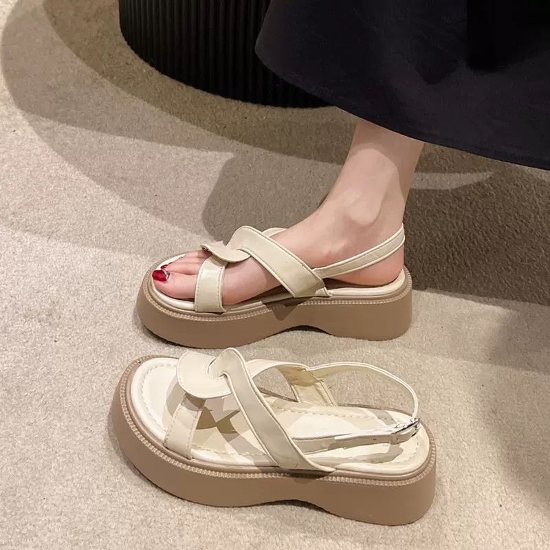 Giày Sandal Hở Ngón Đế Dày Quai Chéo Phong Cách La Mã Thời Trang Mùa Hè Hàng Mới 2023
