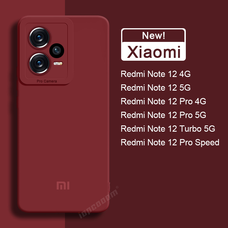 Ốp Điện Thoại Silicone Mềm Chống Sốc Màu Trơn Cho Xiaomi Redmi Note 12 Pro 4G 5G 12S