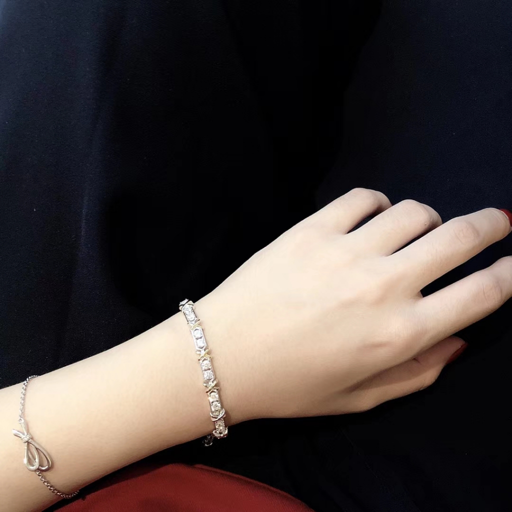 2023 Mới T & CO Schlumberger Vòng Tay Đính Kim Cương Bốn Màu Sắc