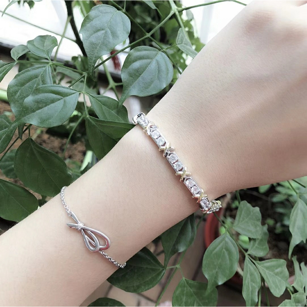 2023 Mới T & CO Schlumberger Vòng Tay Đính Kim Cương Bốn Màu Sắc