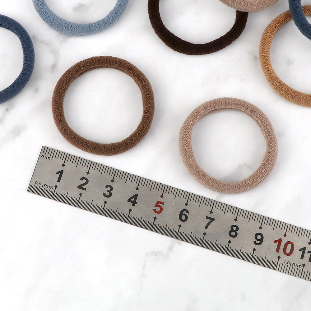 Set 50 Dây Buộc Tóc Co Giãn 4cm Màu Trơn Đơn Giản Cho Nữ Giá Đỡ